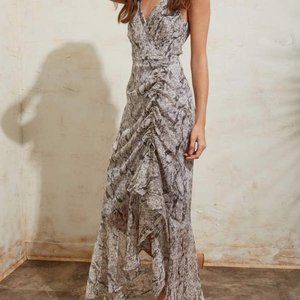 ASTR the label Mariah Python Midi Slit Dress- XS